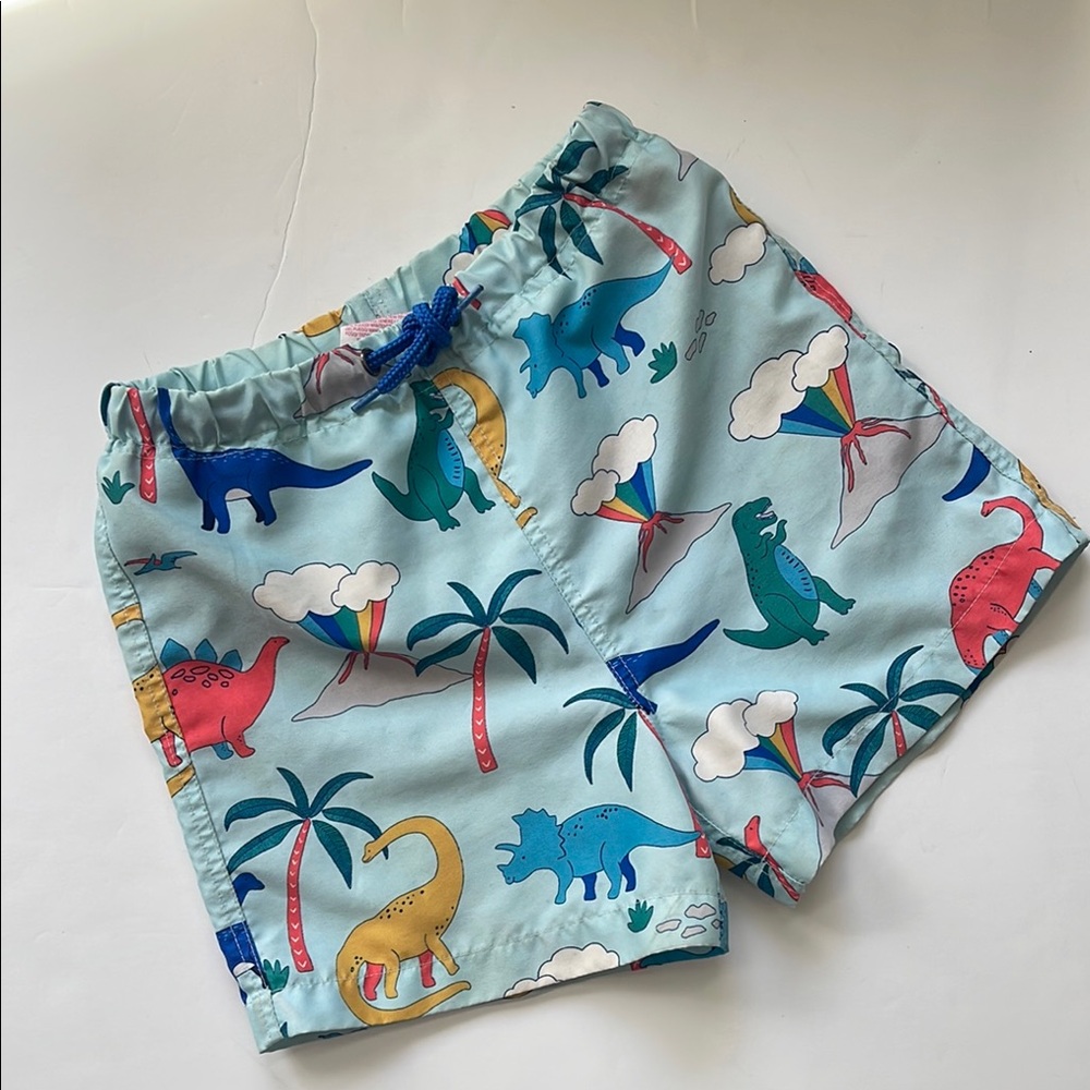 Mini BODEN Colorful Dinosaur Print Swimsuit